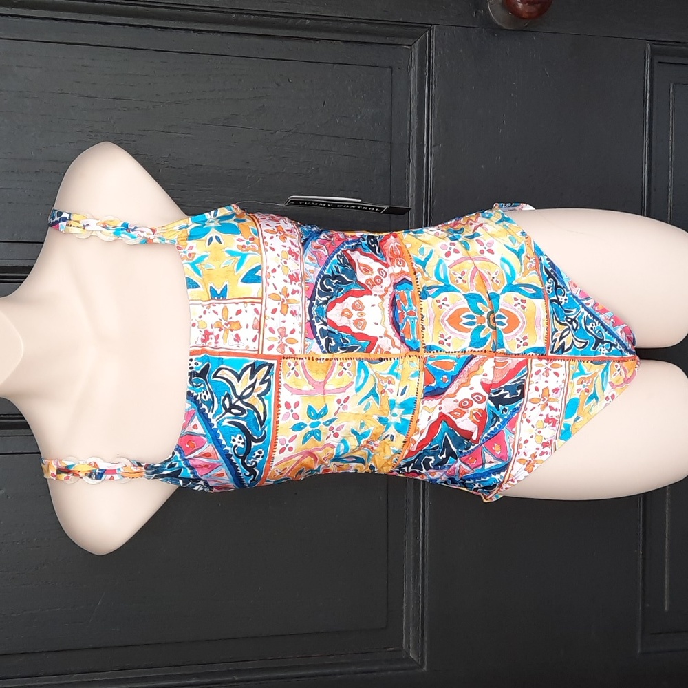 New LA BLANCA Size 8 Colorful Swimsuit with Tummy Control